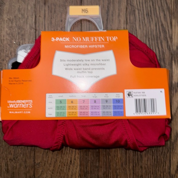 Warner’s No Muffin Top Microfiber Hipster panties size M. - Picture 2 of 2